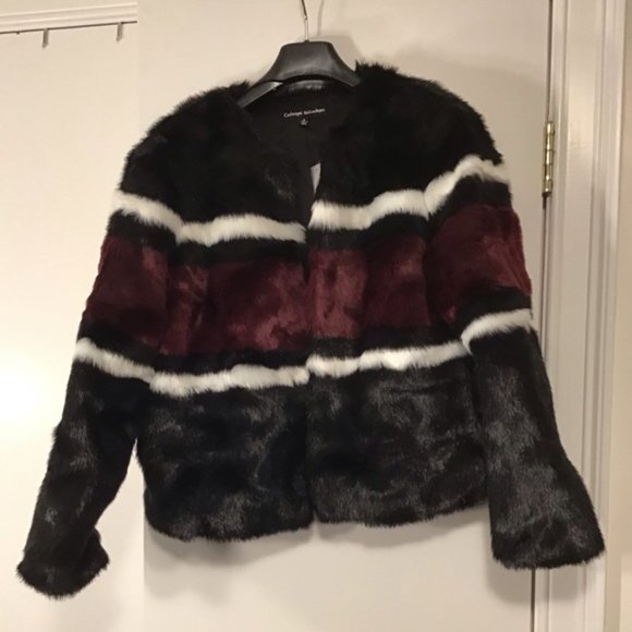 Faux fur fancy jacket by Catherine malandrino size small - Picture 1 of 8